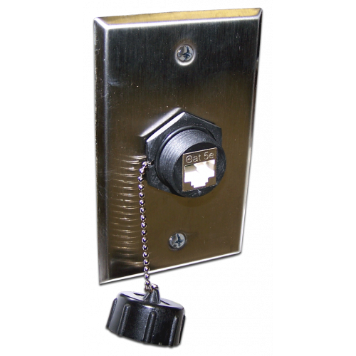 Накладка настенной розетки, 1-2 порта, нержавеющая сталь